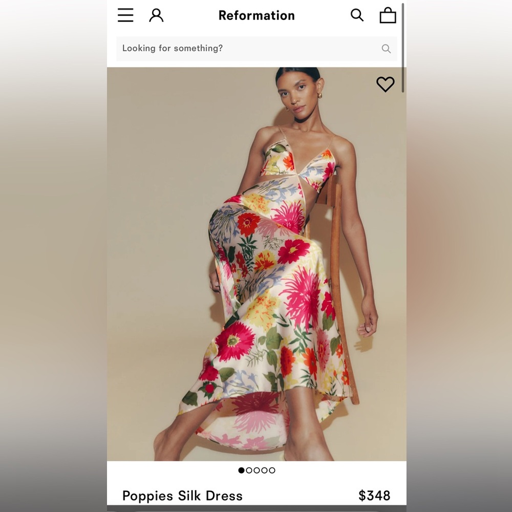 Reformation Poppies Silk Dress
